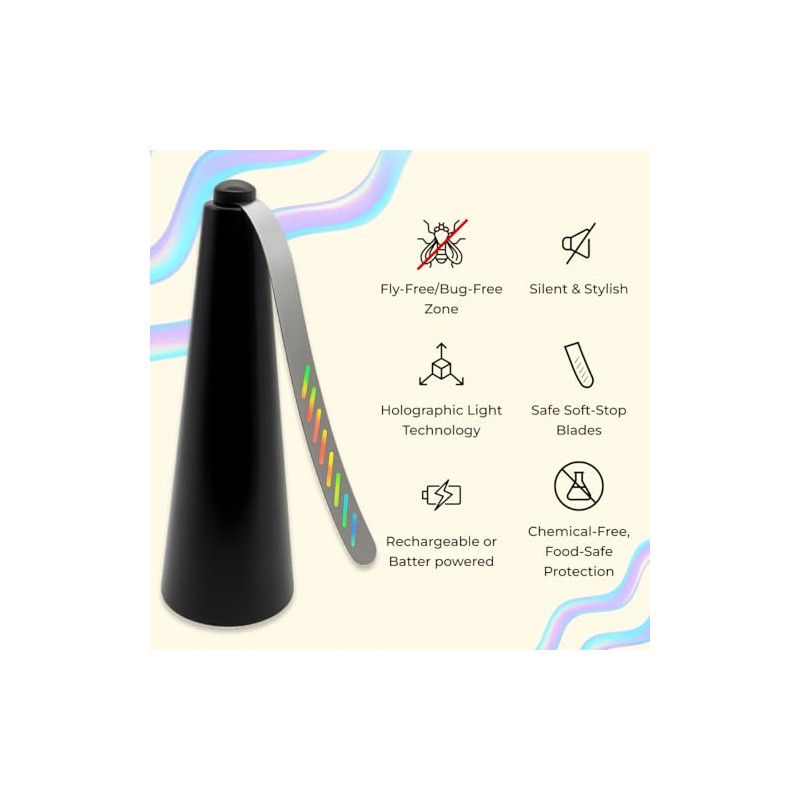 Belfans FlyRepellent Fan for Tables – AA Battery/USB Powered, Soundless