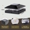 Jofios Solar Post Cap Lights Outdoor 16pack Black Waterproof Solar