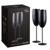 Oak & Steel - 2 Black Matte Champagne Flutes 280ml