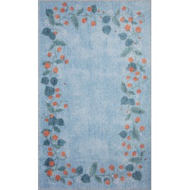 Loloi Rifle Paper Co Atelier Periwinkle 3'-0" x 3'-0" Round Accent Rug