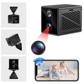 SecuraLen Mini Camera, 2-Way Talk WiFi Camera, WiFi Penetration Through Walls & Non-WiFi Dual Use 2K & 140° Wide Angle Mini Camera with Night Vision & PIR Motion Detection