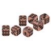 7pcs Metal Dice Set Exquisite Square Inlaid Skull Pattern Dice