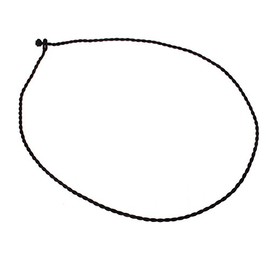 Vifaleno Black 2mm Braided Silk Necklace, 45 cm, Silk, silk