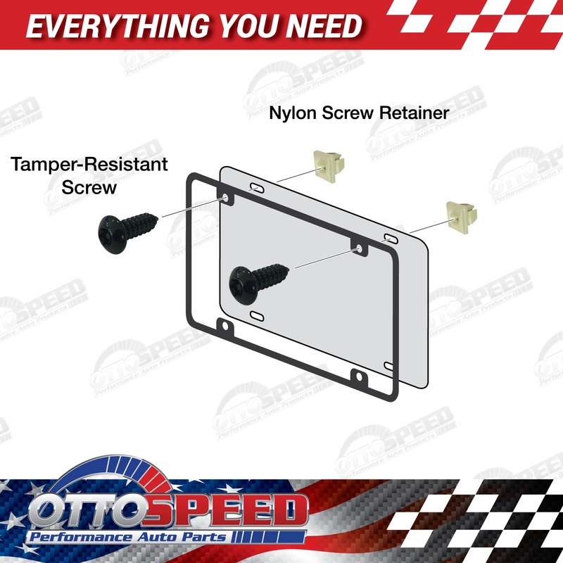 OttoSpeed Anti-Theft Security Screws for License Plate - Rustproof Fastener
