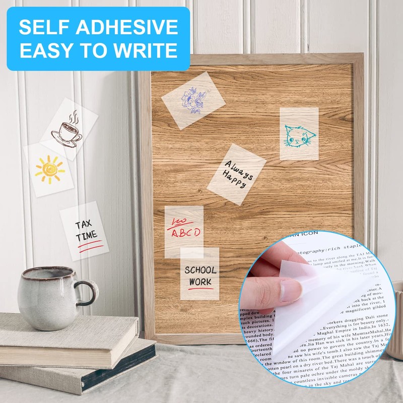 Vicloon Transparent Sticky Notes 70 * 95mm, 200Pcs Self-Stick Note