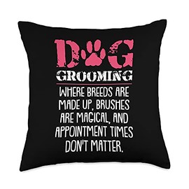 Dog Cloths Puppy Doggie Pet Animal Lover Gifts Dog Grooming Paw Print Puppy Doggie Lover Owner Pet Groomer Throw Pillow, 18x18, Multicolor
