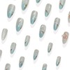 3D Press on Nails Medium Almond Handmade Fake Nails Blue