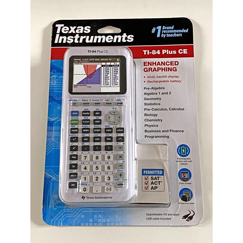Texas Instruments TI-84 Plus CE 10-Digit Graphing Calculator, Brand New