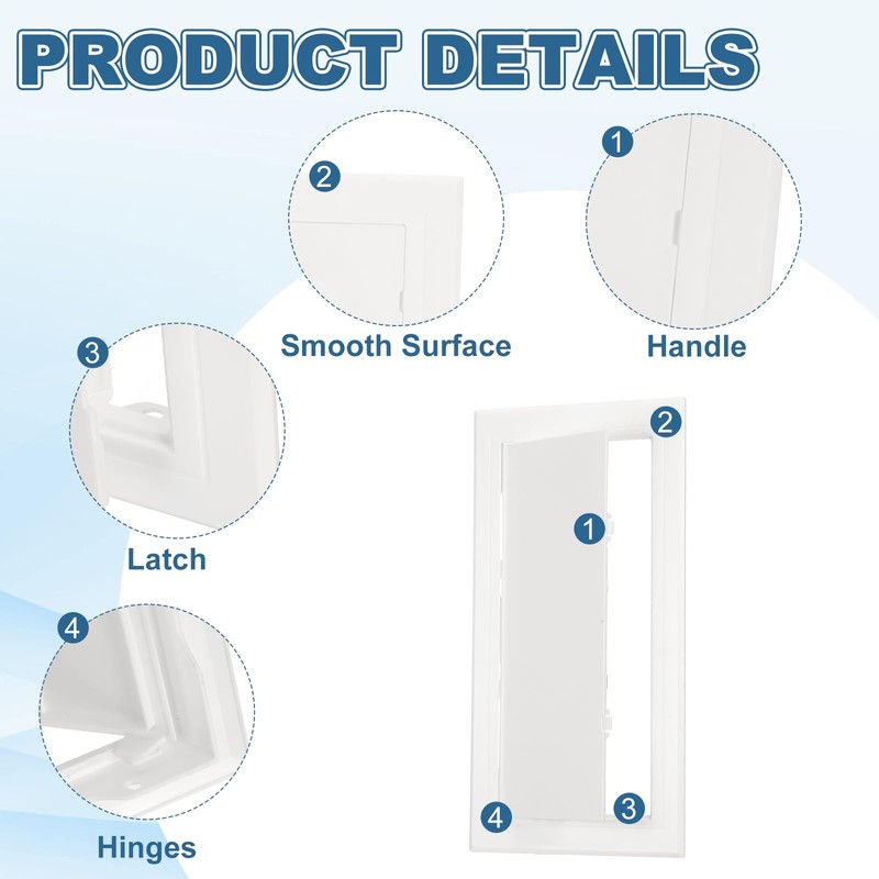 PATIKIL Access Panel for Drywall 145x295mm, 1 Set ABS Plastic