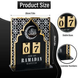 WUSJCOF 1 Piece 2025Ramadan Advent Calendar - Acrylic Eid Mubarak DIY Countdown Calendars for Decoration - Craft Ornament Ramadan Gift (Black)