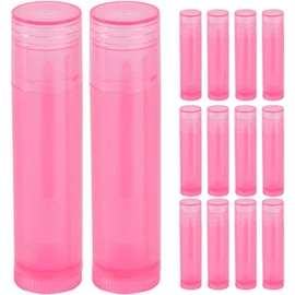 30 Tubos de Bálsamo Labial Rosa de 5g, Rellenable, Material Pe, Embalaje Práctico y Ligero para Uso Personal y DIY de Brillo de Labios