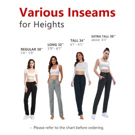 SEVEGO Women's Sweatpants Tall Cotton Yoga Lounge Casual Open Bottom Soft Workout Zipper Pocket Joggers,30",Navy Blue,L