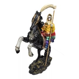 Imagen De Resina Santa Muerte Caballo 7 Potencias