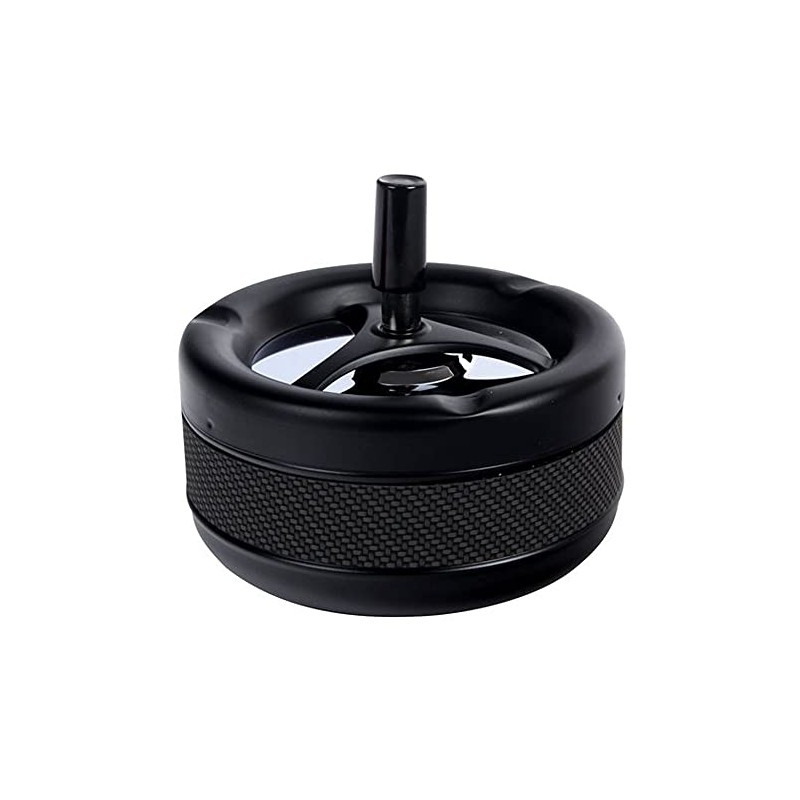 Rotating ashtray 13 cm diameter ashtray metal black matt PVC