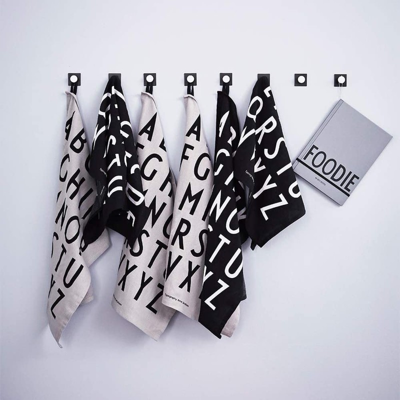 Design Letters Classic Tea Towel (Black) - 100% Cotton, Oeko-Tex