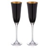 DIAMANTE Oro Black Champagne Flutes - 'Oro Black' Collection -