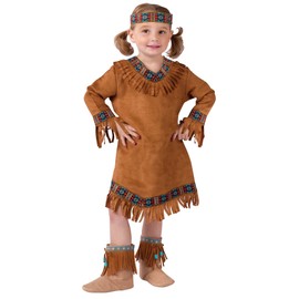 Fun World Native American Toddler Girl Costume, Brown, Large