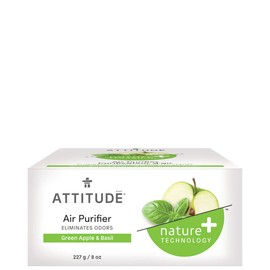 ATTITUDE Air Purifier with Activated Carbon Filter, Plant- and Mineral-Based Ingredients, Traps Air Pollutants, Vegan and Cruelty-free, Green Apple & Basil, 8 Ounce