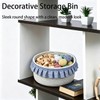 Round Storage Basket, Small Decorative Storage Bin for Bedroom, Kitchen,