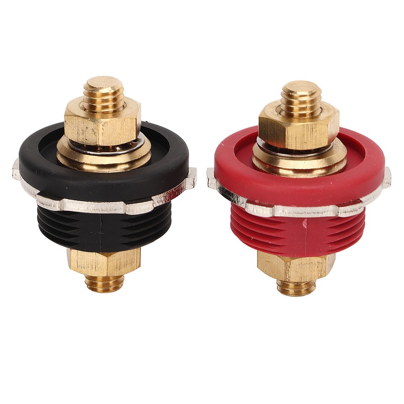 2PCS 3/8in Thru Panel Battery Terminal 250A Black Red Universal