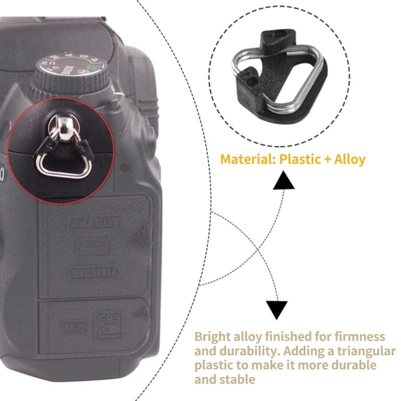 Acouto Lug Ring Camera Strap Triangle Split Ring Alloy Hook