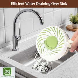 6.1 inch Multipurpose Drain Basket with Lid and Handle,3 in 1 Fruit Cleaner Bowl,Fruit and Vegetable Washer,Fruit Colander Storage Container for Refrigerator (Green)