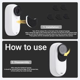 Sruim Insta 360 GO 3/GO 3S Magnetic Vertical & Horizontal Action Mount Set with Mic Wind Muff for Insta360 GO 3/GO 3S（Black）