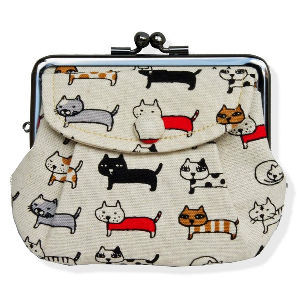 B-andyu Snap Coin Purse with Multiple Pockets, Made in Japan,