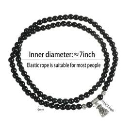 DICHENGSHUN Oriental Style 6mm Wraparound Bracelet Vintage Blessing Bag Decoration Long Bracelet for Men and Women