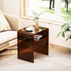 solaround Clear Acrylic End Table 2-Tier Bedside Nightstand for Living