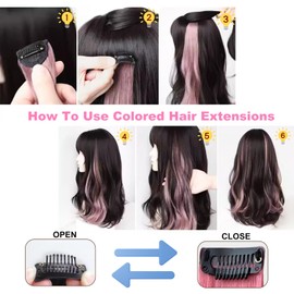 FeidyLong Deep Blue Clip in Hair Extensions, 24 Inch Long Straight Colored, Hair Extensions Party Highlights Long Straight Synthetic Hairpieces for Women Kids Girls 1 PCS