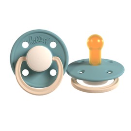 Rebael Fashion Dummies, Pack of 2, Natural Rubber/Latex, Made in Denmark, BPA-Free, Cherry Shape Teat, Rainy Pearly Lion/Dusty Pearly Snake, Size 1 (0-6 Months)