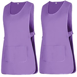 MISEMIYA - Pack of 2 Units - Cleaning Apron Work Unit Clinical Medical Cleaning Veterinary Sanitary Hospital, lilac