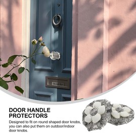 HOMSFOU Safety Door Knob Covers 2pcs Anti-Freeze Winter Protector Door Covers Round Handle Knob Decorative Protective