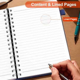 H HOME-MART A5 Lined Spiral Journal Notebook for Women & Men, 160 Pages, 100 GSM Paper,College Ruled Lined Journal Hardcover Notebook for Work & Note Taking, Journals for Writing