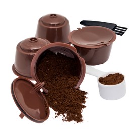 NERTHUS FIH 837 Pack of 4 Brown Plastic Reusable Capsules Strong Reusable Compatible