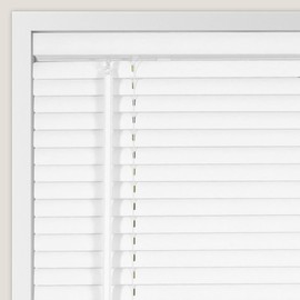 CALYX INTERIORS Room Darkening Vinyl Mini Blinds, Cordless, 1" Slat, 29.5" W x 60" H, White