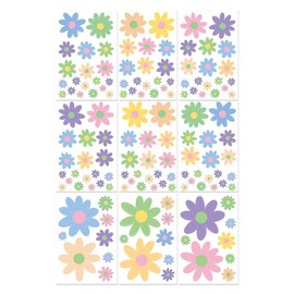 138 Pcs Colorful Daisy Window Clings, Double-Sided Spring Floral Window Stickers, Boho Flower Decals for Glass, Anti-Collision Sun Catchers for Home Office Shop Classroom Decor