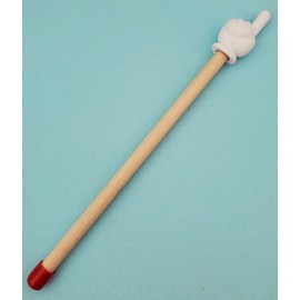 Wooden Pointer, AA-700HD12-12" Made in USA w/2 INCH Rubber Hand & red Rubber end Cap, Perfect for Smart Board Screen. The Short Pointer is Specially Made for Children Book Reading.