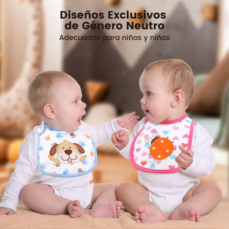 AFPYC 8pcs Baberos de Bebé para Niños, Impermeables, con Diferentes