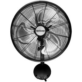Hurricane Pro High Velocity Oscillating Metal Wall Mount Fan w/ 3 Speeds, Black, 16" - Corded Electric Air Cooling Unit w/ Powerful 2400 CFM Airflow for Home, Garage, Gym, Workshop & Greenhouse