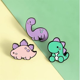 3pcs Cute Dinosaur Lapel Pins Enamel Badge Animal Enamel Pins Set Dinosaur Series Brooch Colour Lapel Pin Gift for Boys Kids Clothes Hat Backpacks Accessory