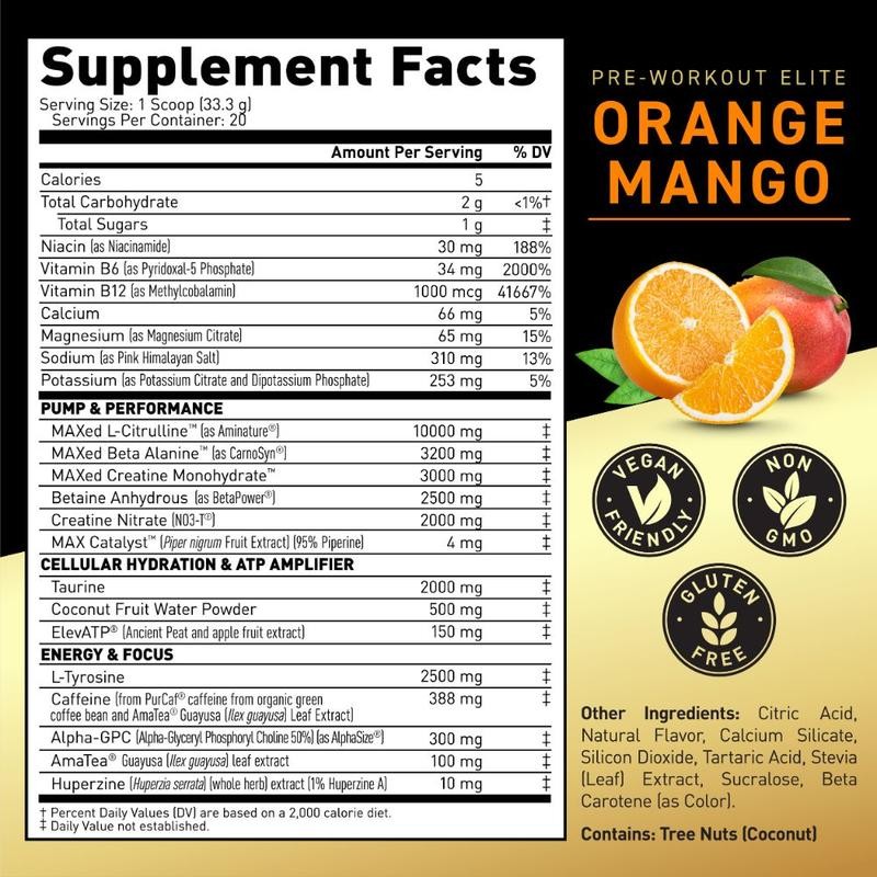 Pre-Workout Elite - Size: 20 Servings, Flavor: Fruit Punch