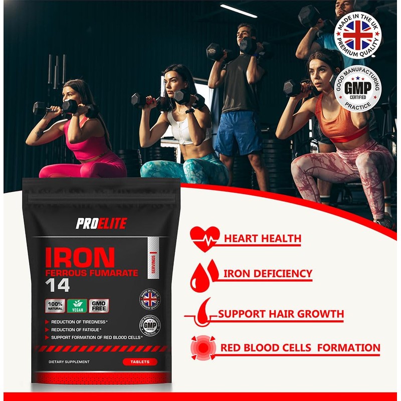 Iron Tablets High Strength 14mg - 180 Tablets - Vegan