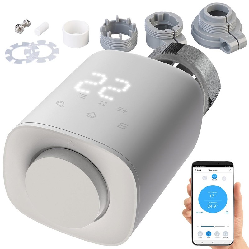 revolt Radiator Thermostat: Programmable Radiator Thermostat with Bluetooth, App, LED