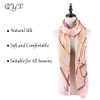 Qyx Women's Fashion 100% Mulberry Silk Large Scarf-Elegant Lightweight Satin