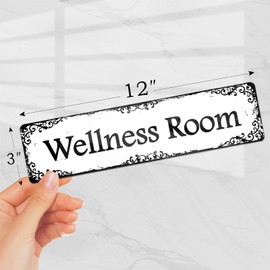 12x3 Inch Wellness Room Sign Door Wall PC Signage for Meditate Room Therapy Bussiness Relax Community