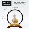Dyware 8.8 Inch LED Buddha Statue for Indoor, Yellow Ceramic