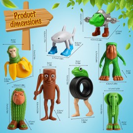 Pardofelis 8 Pieces Italian Brain Red Figures, Tung Sahur Toy Figures, Tralalero Tralala Figure, BRR BRR Patapim Collectible Figure Set, 3D Meme Figures for Desk