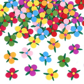 Naler Pack of 120 Felt Flowers for Arts and Crafts, Colourful Fabric Flowers Decoration for Children's Party, DIY Crafts, Household Decoration & Wedding
